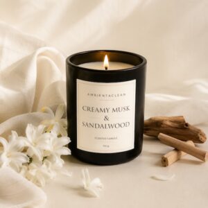 Vela aromática de soja Creamy Musk & Sandalwood – 150 g