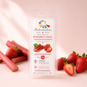 Wax Melts Ruibarbo y Fresa – Cera de soja perfumada 50 g